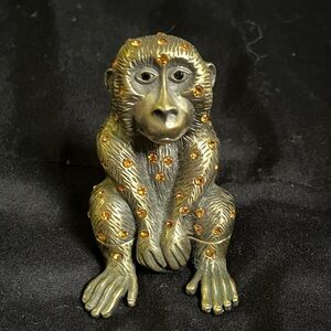Decorative Gold and Brown Monkey Figurine